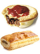 Sausage roll or meat pie