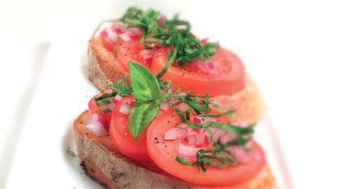 healthy healthy garlic & tomato bruschetta recipe recipe Garlic & Tomato Bruschetta