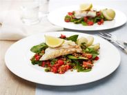 Fish with Lentil Spinach Salad