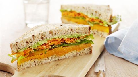 healthy healthy roasted pumpkin & salad sandwich recipe recipe Roasted Pumpkin & Salad Sandwich