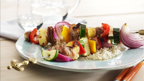 healthy healthy sweet & sour pork kebabs recipe recipe Sweet & Sour Pork Kebabs