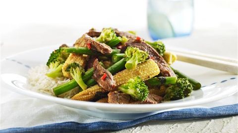 Basil Beef &amp; Bean Stir Fry