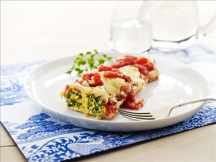 LiveLighter Healthy Spinach Pumpkin & Cheese Cannelloni Recipe