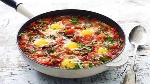 healthy healthy shakshuka (pan baked eggs) recipe recipe Shakshuka (Pan Baked Eggs)