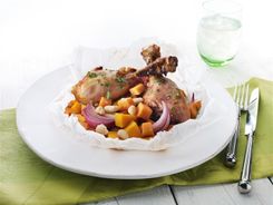 Spicy Orange Chicken with Baked Vegie Parcels