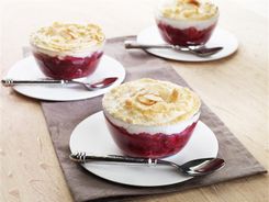 Berry Rhubarb Meringue Pots