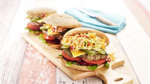 healthy healthy 'more than a handful' beef burger with coleslaw recipe recipe 'More than a Handful' Beef Burger With Coleslaw