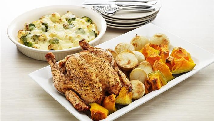 healthy healthy lemon & herb roast chicken with vegies recipe recipe Lemon & Herb Roast Chicken with Vegies