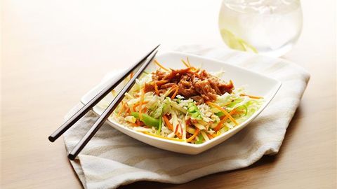 healthy healthy asian slaw & sweet chilli tuna recipe recipe Asian Slaw & Sweet Chilli Tuna