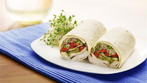 healthy healthy chicken pesto wrap recipe recipe Chicken Pesto Wrap