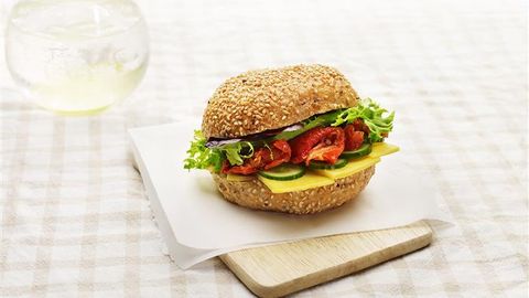 healthy healthy sundried tomato cheese & salad rolls recipe recipe Sundried Tomato Cheese & Salad Rolls