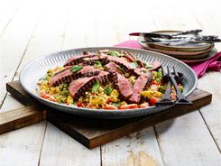 Seared Steak Corn & Couscous Salad 3-2-1