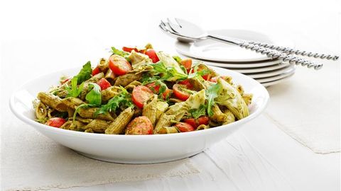 healthy healthy quick pesto pasta salad recipe recipe Quick Pesto Pasta Salad