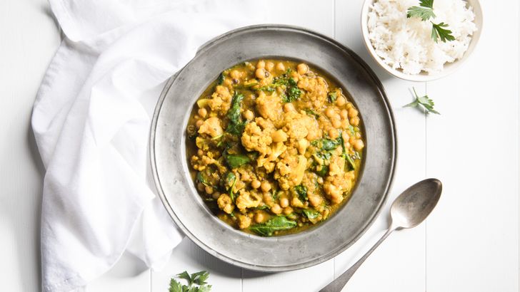 Cauliflower and Spinach Dahl