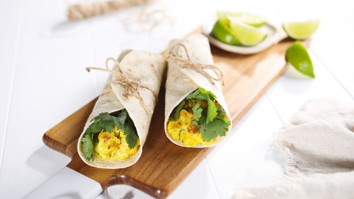 Curried Cauliflower Roti Wrap