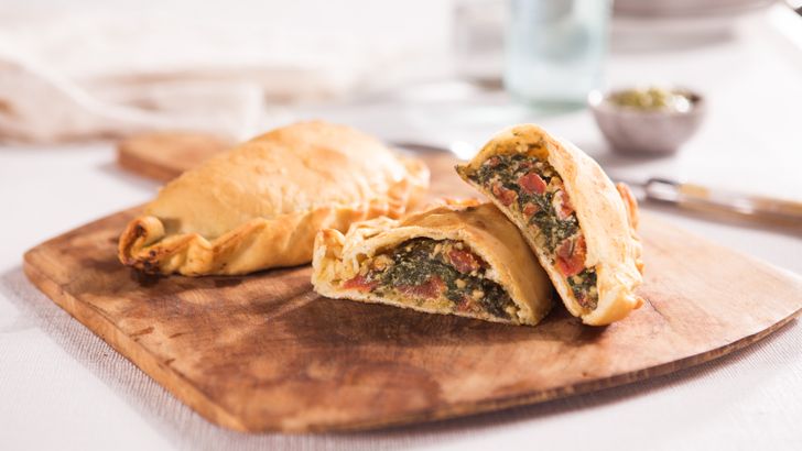 Tomato, Spinach and Pesto Calzone