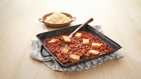 healthy healthy moroccan spiced haloumi tray bake recipe recipe Moroccan Spiced Haloumi Tray Bake 3-2-1