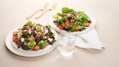 Roasted mushroom and pesto salad