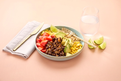 Mexi-bean bowl with rice