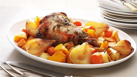 Roast Lamb with Pears