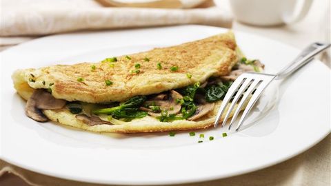 Fluffy Spinach &amp; Mushroom Omelette