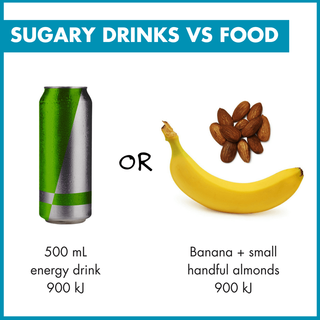 Energy drink vs fruit and nuts
