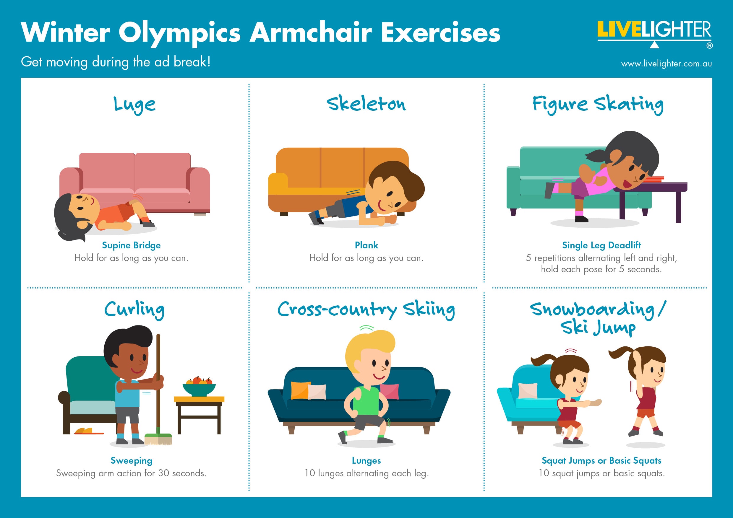 Winter Olympics armchair exercises