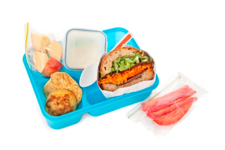 Lunchbox filled with healthy food