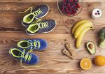 Running shoes, fruit and vege