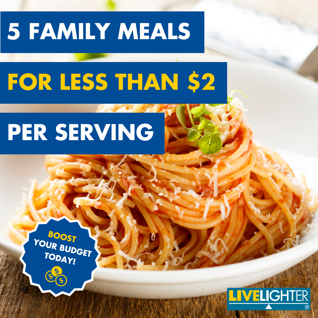 Five healthy family meals for less than $2 per serving