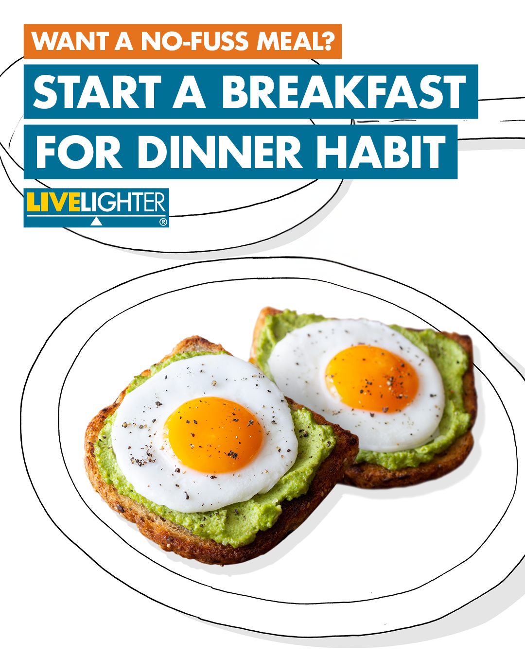 Eggs and avocado on toast