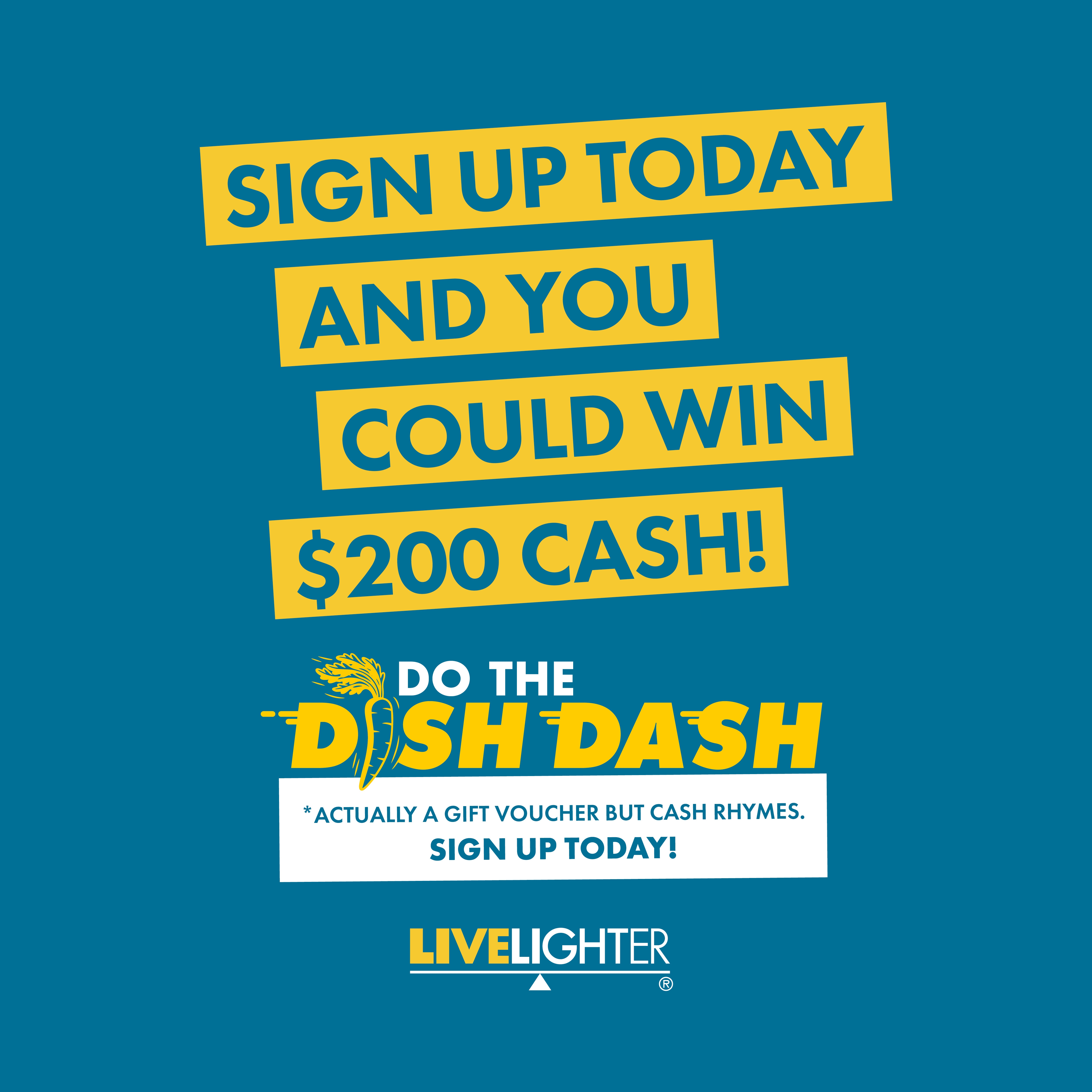 Dish Dash sign up tile
