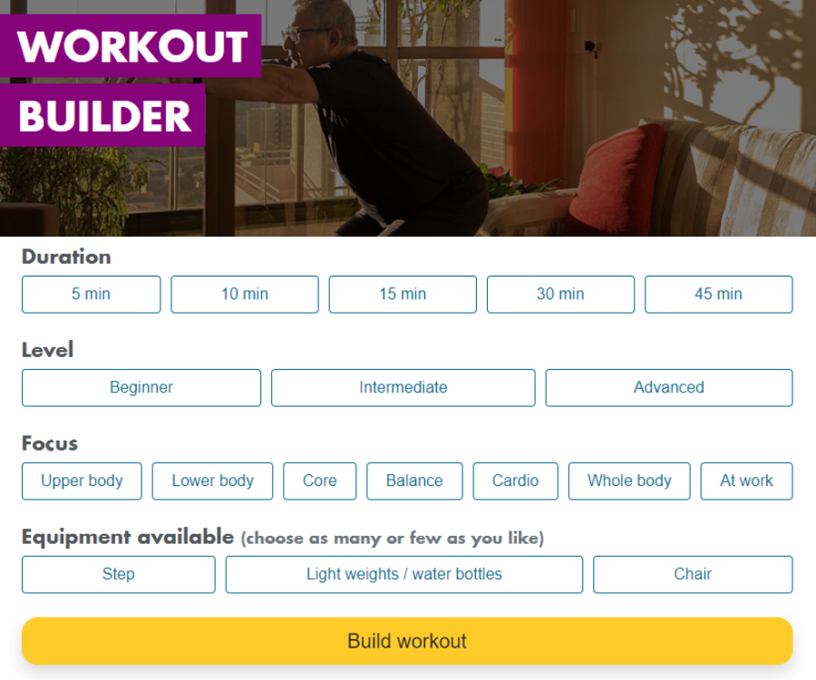 Free video workout builder