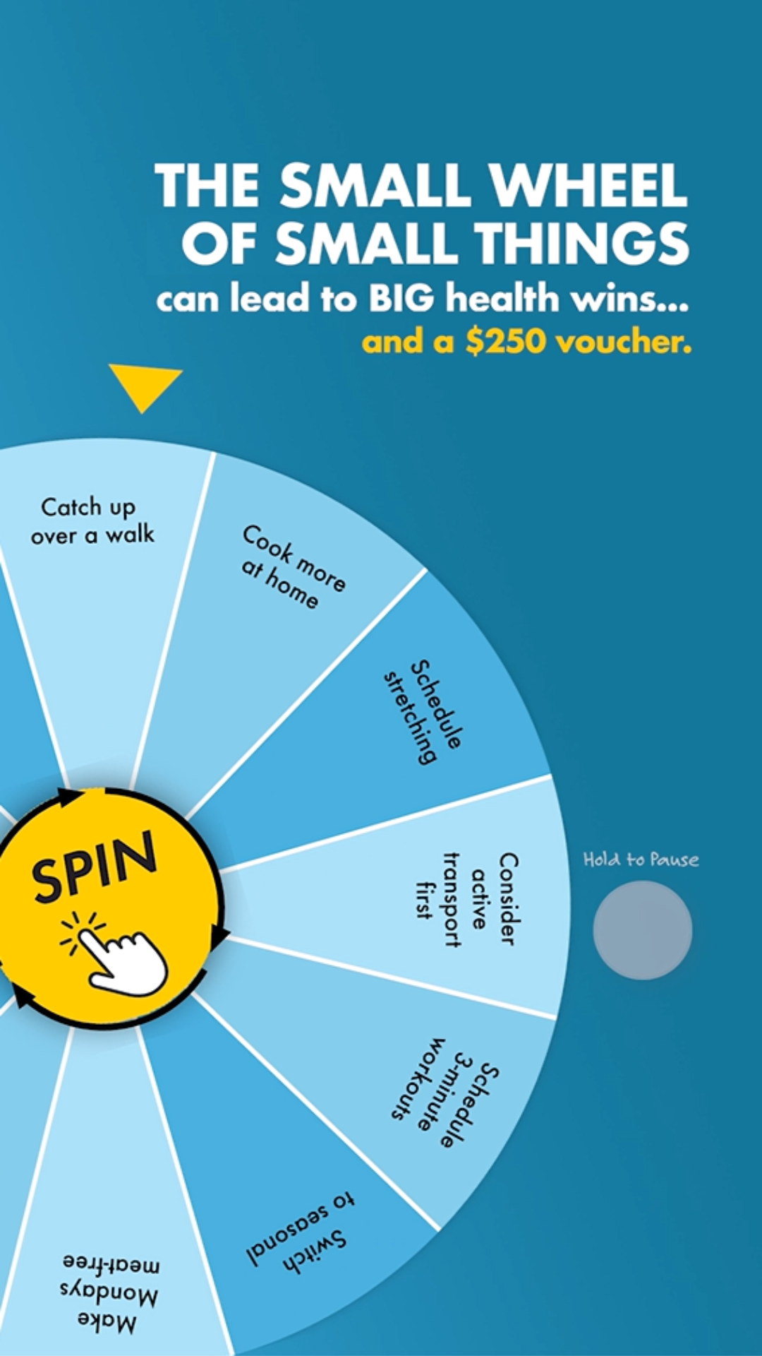 The small wheel of small things can lead to big health wins and a $250 voucher