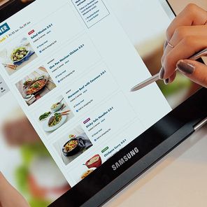 Meal planner displayed on a tablet