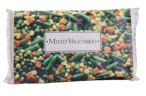 Frozen vegetables in a bag