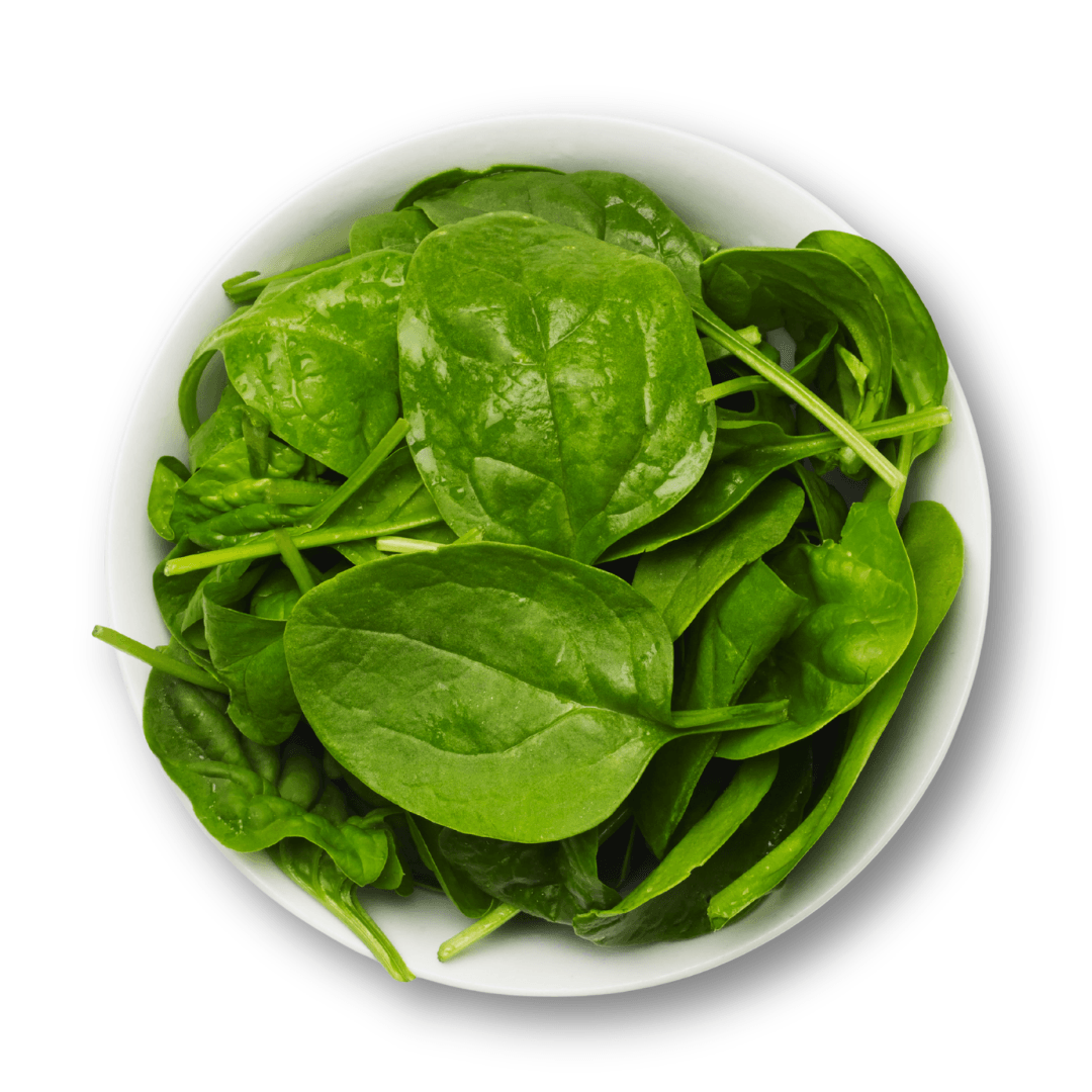 raw baby spinach