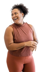 Happy woman in exercise gear