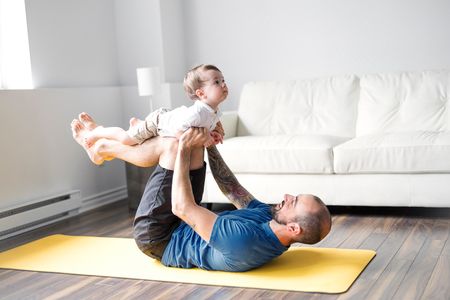 Father and child yoga