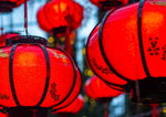 red lunar new year lanterns