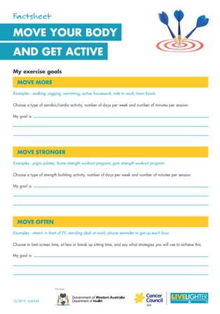 worksheet to set movement goals