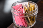 Jar of cafe style sweeteners
