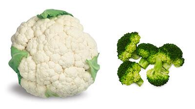 Broccoli and cauliflower