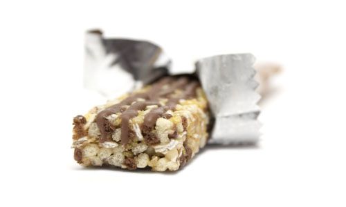 Packaged muesli bar with choc chips