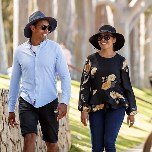 Couple walking together in Kings Park