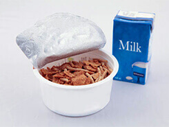UHT milk and wholegrain cereal
