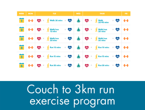 Try our Couch to 3km run exercise program