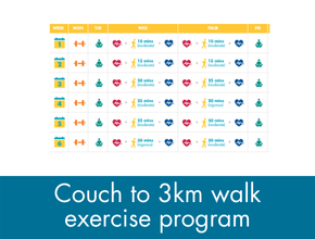 Try our Couch to 3km walk exercise program