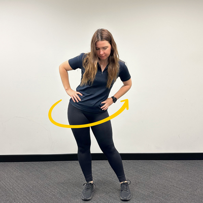 person demonstrating hip circles