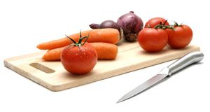 Chopping board with vegetables